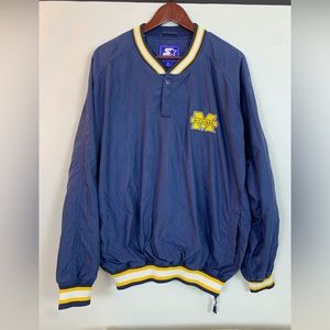 VTG University Of Michigan Jacket XL Blue Starter Wolverines